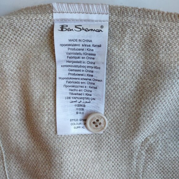 Ben Sherman Linen Blend Sleeveless Dress Pockets Earthy Neutral  Size Medium - Picture 7 of 7